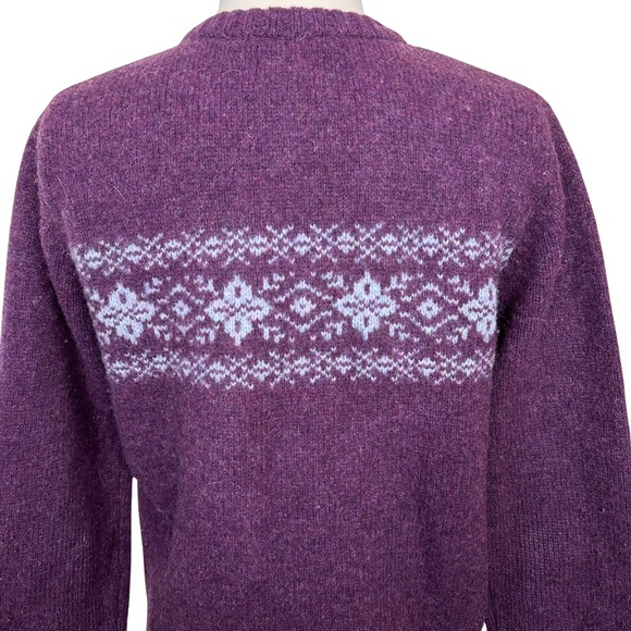 Abercrombie & Fitch Shetland Wool Purple Winter Warm Zip Front Cardigan Sweater - Picture 4 of 7